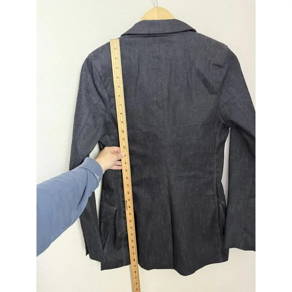 DL1961 Coated Denim‎ Indigo Elevated Contemporary Blazer Coat Sz XS